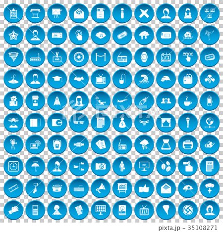 100 journalist icons set blue 100 journalist icons set blue 35108271