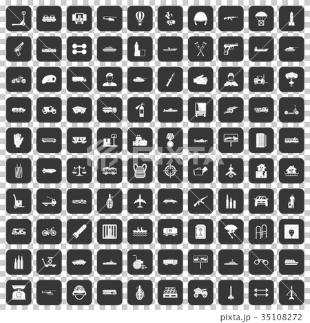 100 burden icons set black 35108272