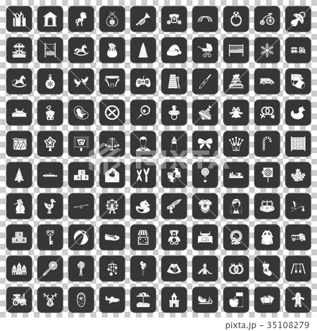 100 baby icons set black 100 baby icons set black 35108279