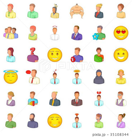 Profession icons set, cartoon style Profession icons set, cartoon style 35108344