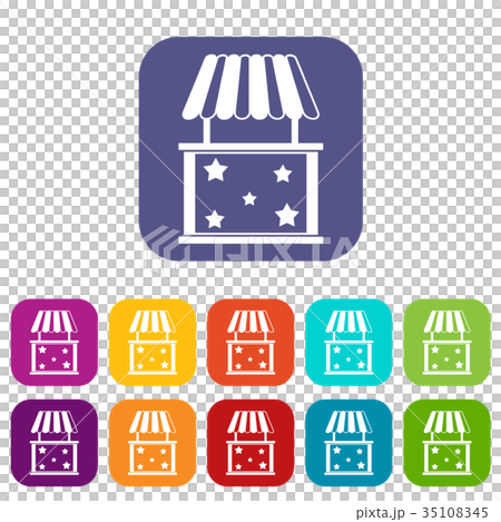 Kiosk icons set 35108345