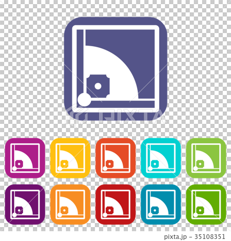 Baseball field icons set Baseball field icons set 35108351