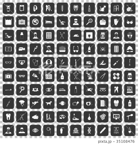 100 care icons set black 35108476