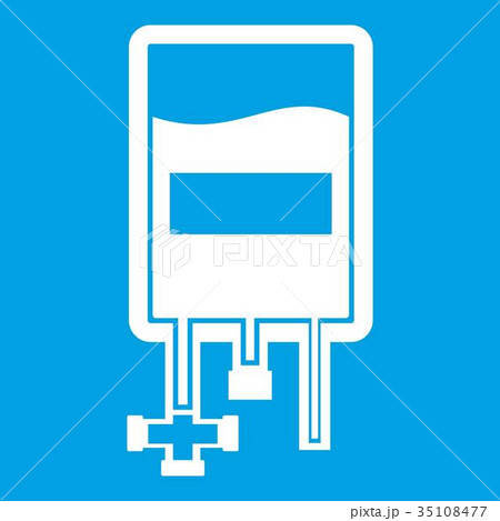 Blood donation bag icon white 35108477
