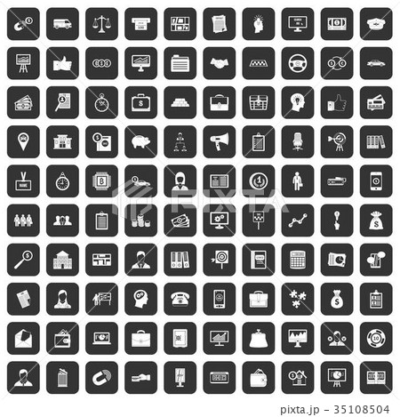 100 business group icons set black 35108504