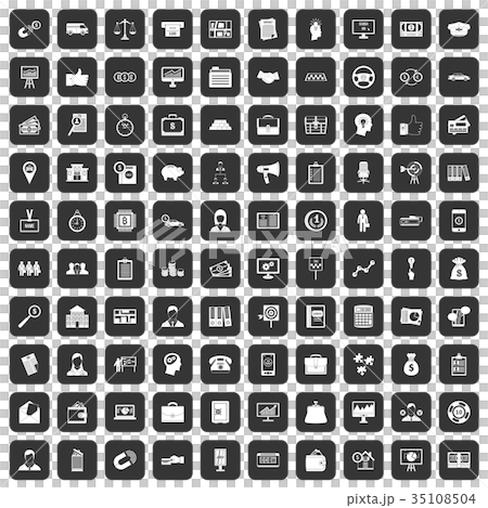 100 business group icons set black 35108504