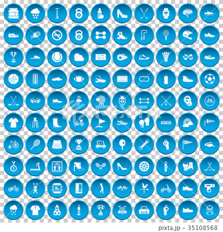100 sneakers icons set blue 100 sneakers icons set blue 35108568