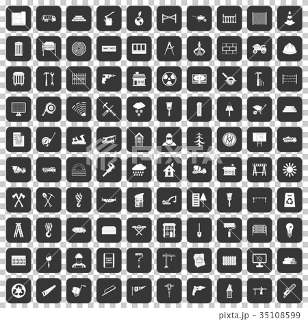 100 building materials icons set black 100 building materials icons set black 35108599