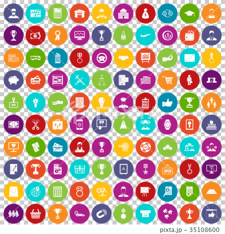 100 business career icons set color 35108600