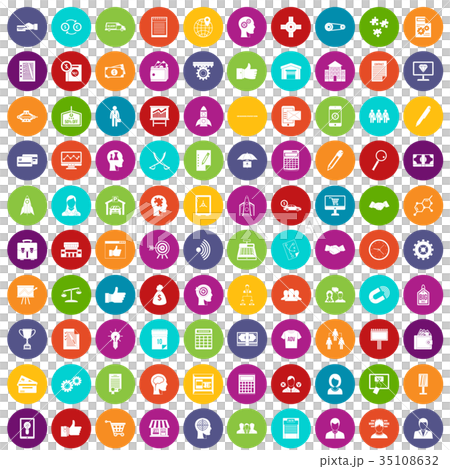 100 business strategy icons set color 100 business strategy icons set color 35108632