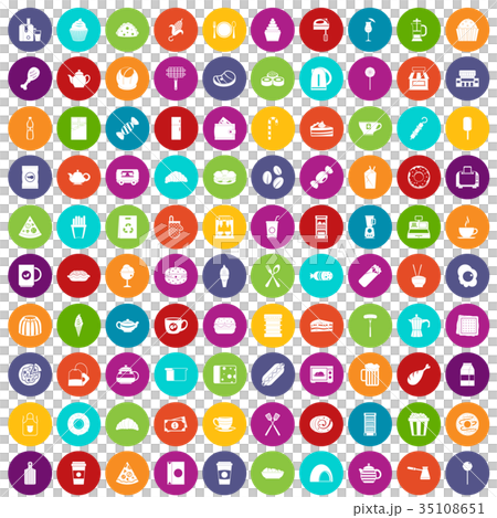 100 cafe icons set color 100 cafe icons set color 35108651