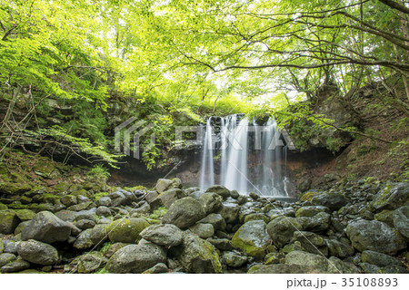 栃木県那須塩原市の乙女の滝 35108893