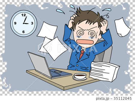 仕事があふれる会社員 35112045