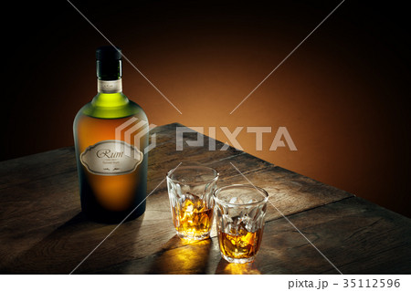 two shots rum 35112596