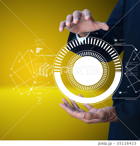 Smart hand showing futuristic technology 35116415