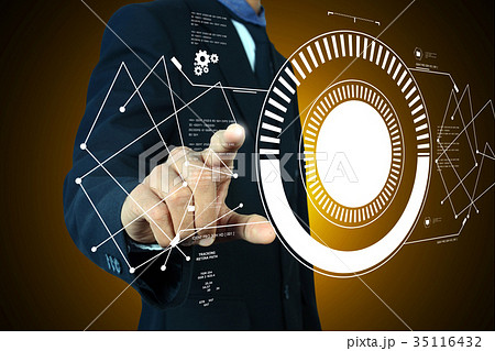 Smart hand showing futuristic technology 35116432