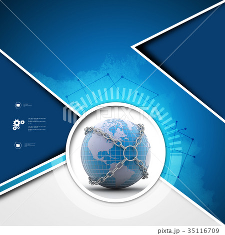 Earth globe close in chain 35116709