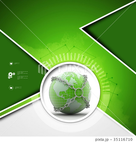 Earth globe close in chain 35116710