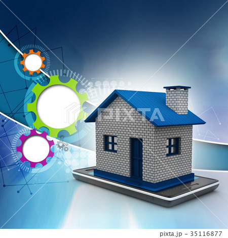 home with smart phone home with smart phone 35116877