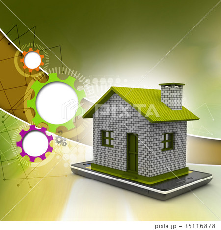 home with smart phone 35116878