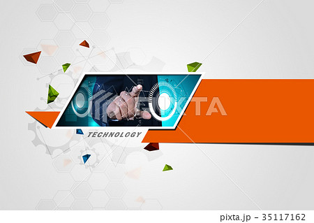 Smart hand showing futuristic technology Smart hand showing futuristic technology 35117162