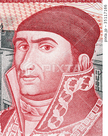 Jose Maria Morelos portrait from old Mexican money Jose Maria Morelos portrait from old Mexican money 35117166