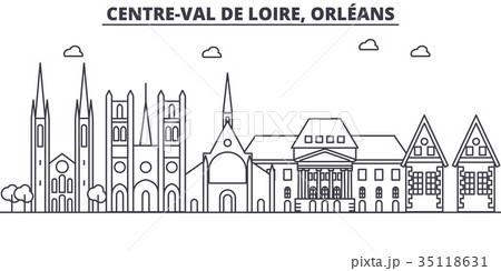 France, Orleans architecture line skyline 35118631