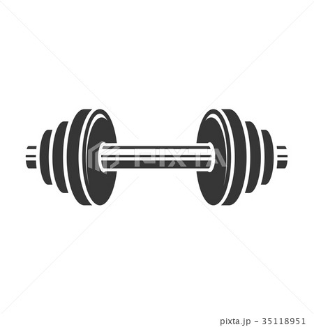 Dumbbell Icon on White Background. Vector Dumbbell Icon on White Background. Vector 35118951