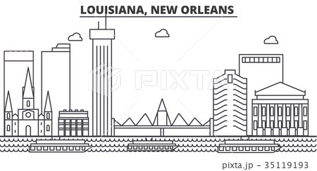 Louisiana, New Orleans architecture line skyline 35119193