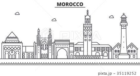Morocco architecture line skyline illustration 35119252
