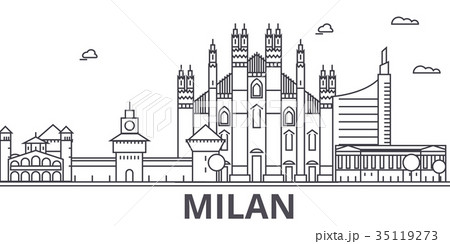Milan architecture line skyline illustration Milan architecture line skyline illustration 35119273