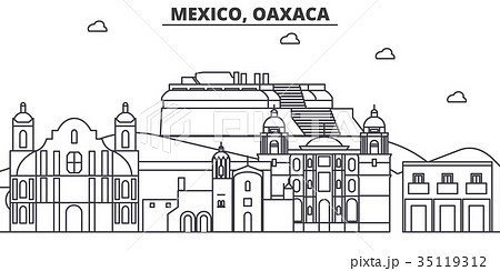 Mexico, Oaxaca architecture line skyline 35119312