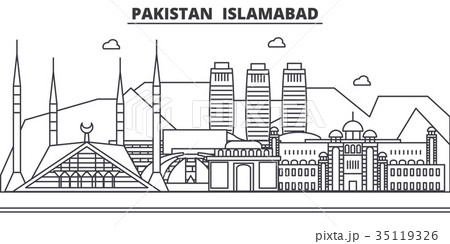 Pakistan, Islamabad architecture line skyline 35119326