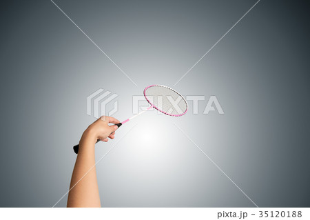 Color photo of one racket for badminton Color photo of one racket for badminton 35120188