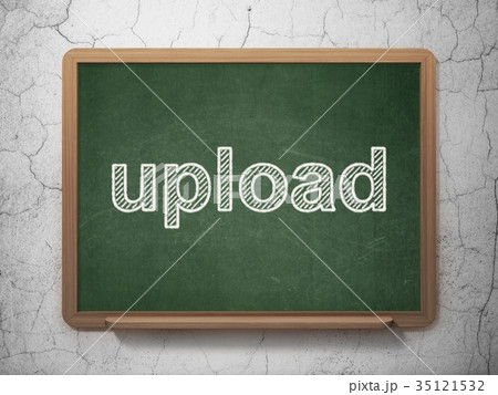 Web development concept: Upload on chalkboard 35121532