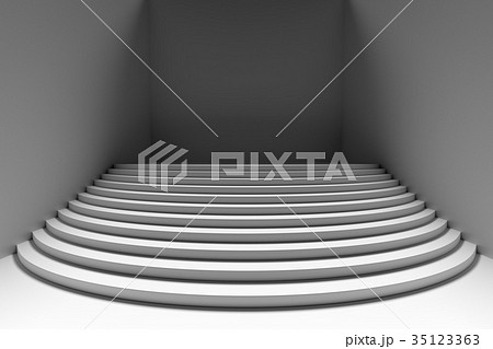 White round stairs in dark empty room White round stairs in dark empty room 35123363