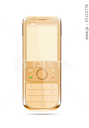Modern smart phone in yellow color 35123776