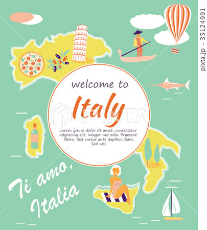 Welcome to Italy image with a set of landmarks Welcome to Italy image with a set of landmarks 35124991