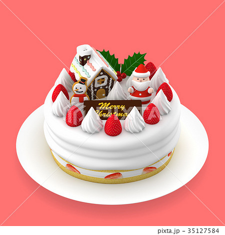 クリスマスケーキ 3dイラスト のイラスト素材
