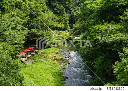 鶴仙峡　川床　野点　野立て　山中温泉 35128892