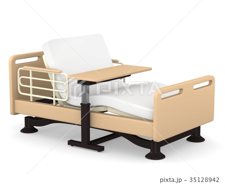 介護ベッドとテーブル リクライニング 3Dイラスト 介護ベッドとテーブル リクライニング 3Dイラスト 35128942