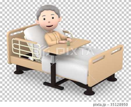 Senior woman in care bed 35128950