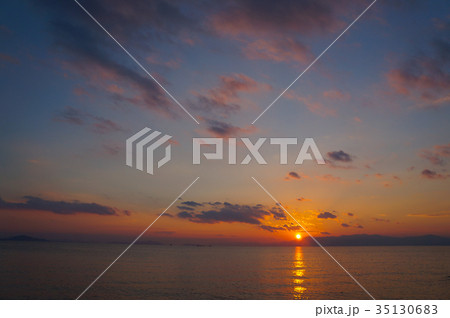 北びわ湖の夕日 35130683