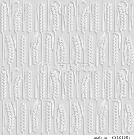 Seamless 3D white pattern,  pattern wheat field 35131605