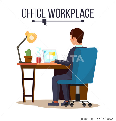 Office Workplace Concept Vector. Business Man  35131652