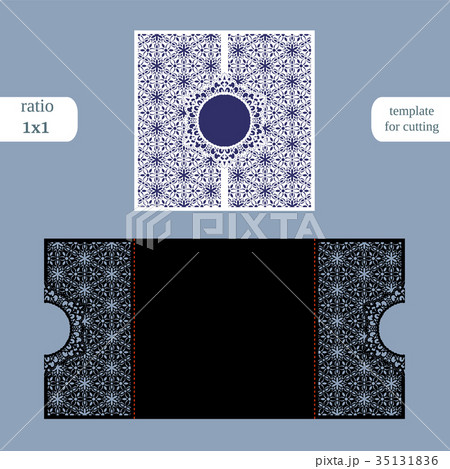 Paper openwork  square  greeting card 35131836