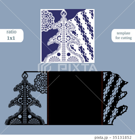 Laser cut christmas square card template Laser cut christmas square card template 35131852