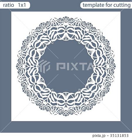 Laser cut wedding invitation card template 35131853