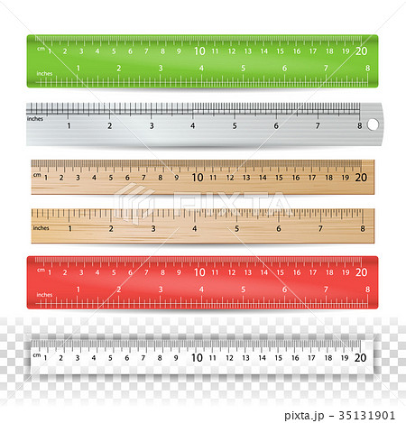 Color School Ruler Vector. Plastic Color School Ruler Vector. Plastic 35131901