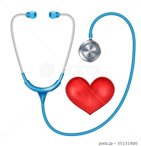 Realistic Stethoscope Isolated Vector. 35131980